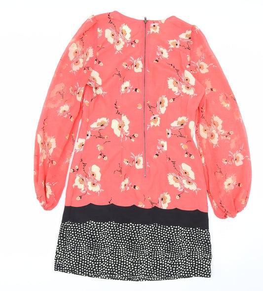 Miss Selfridge Womens Pink Floral T-Shirt Dress Size 8