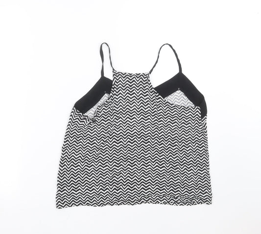 H&M Womens Black Geometric Camisole Blouse Size S