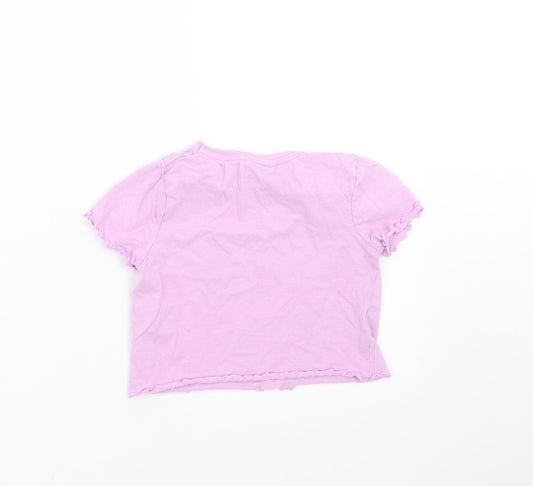 Matalan Girls Purple Cropped T-Shirt Size 6 Years - jadore