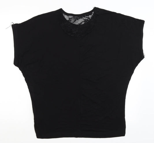 CC Fashion Womens Black Basic T-Shirt Size L - Queen