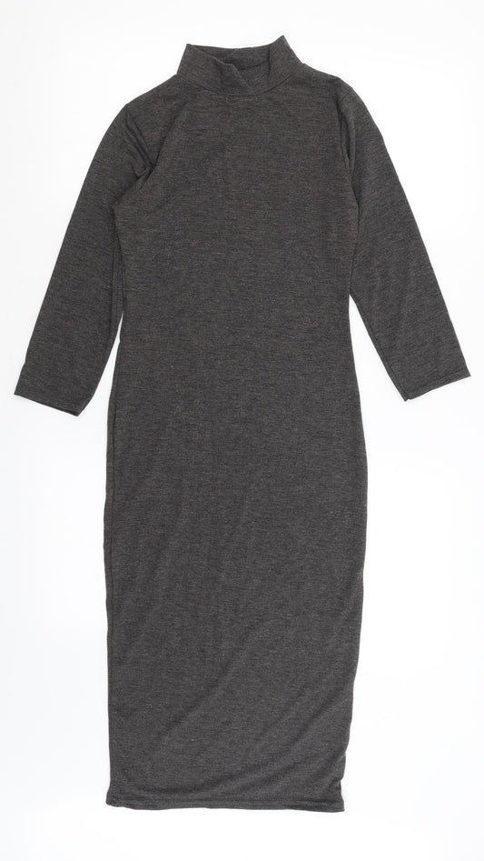 Aislinn Womens Grey T-Shirt Dress Size S