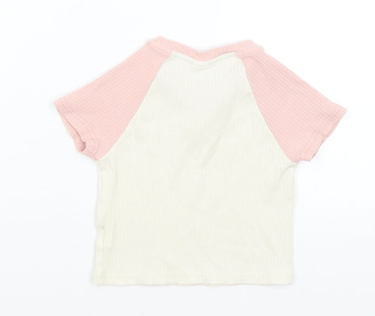 SheIn Girls White Cropped T-Shirt Size 14 Years - Dinosaurs