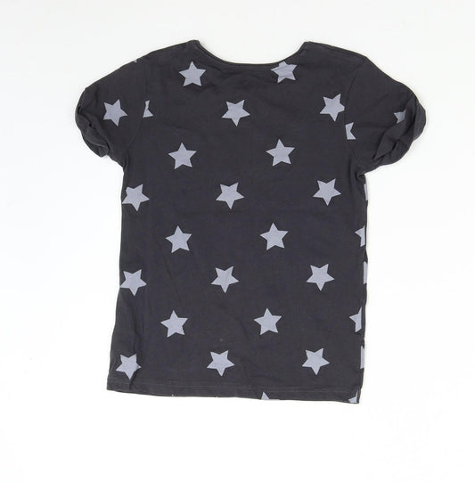 Primark Girls Black Basic T-Shirt Size 9-10 Years - Stars NYC