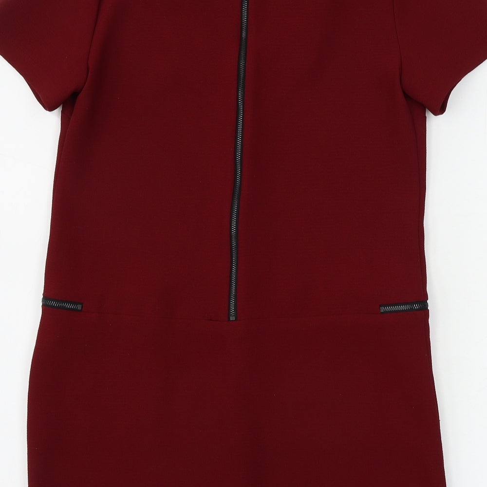 Topshop Womens Red A-Line Size 8
