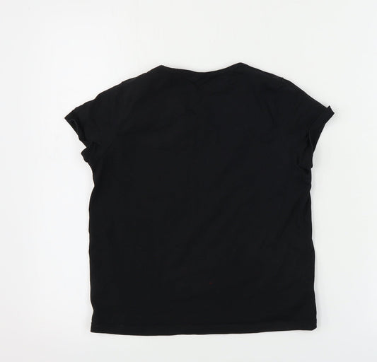 M&Co Girls Black Basic T-Shirt Size 12 Years