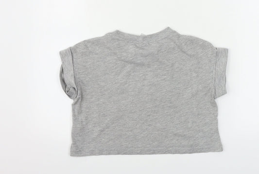 YD Girls Grey Cropped T-Shirt Size 10-11 Years