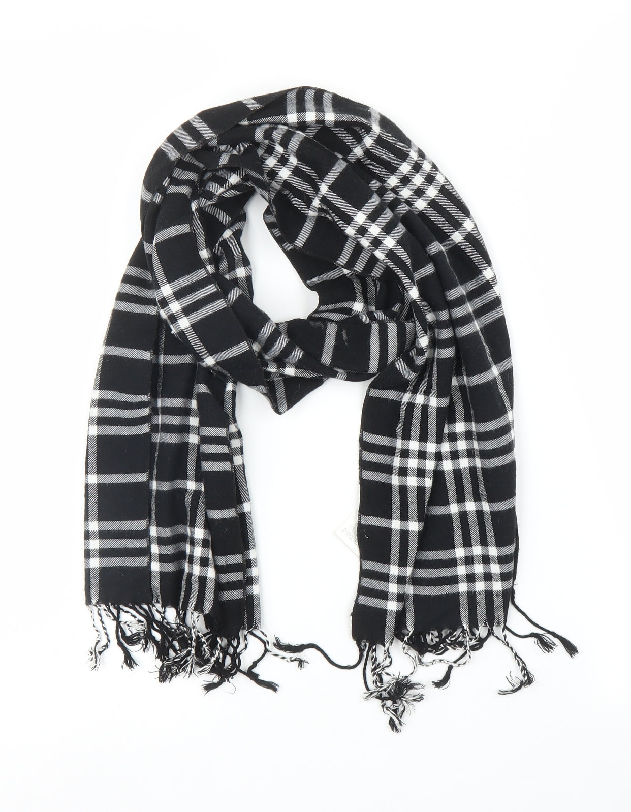 Select Unisex Black Check Scarf