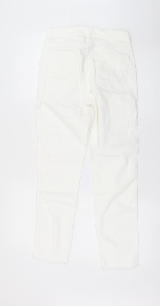 Bershka Womens White Skinny Jeans Size 6 L25.5 in