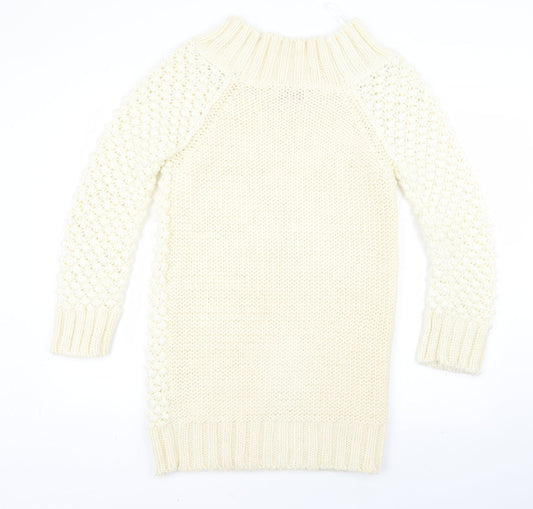 Miss Selfridge Womens White Pullover Jumper Size 14