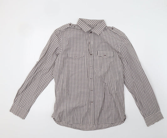 Tom Wolfe Mens Brown Check Polo Size XL