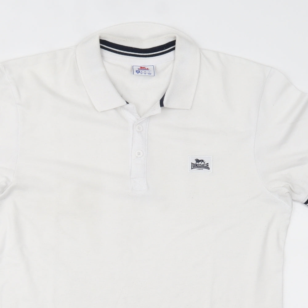 Lonsdale Mens White Polo Size M