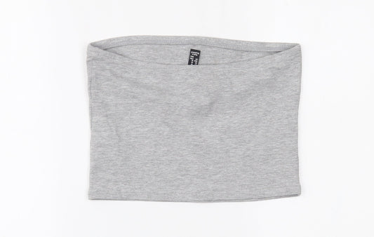 New Look Womens Grey Cropped Blouse Size M