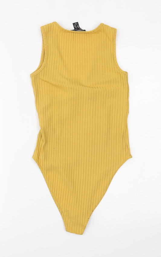 New Look Womens Yellow Bodysuit One-Piece Size 8