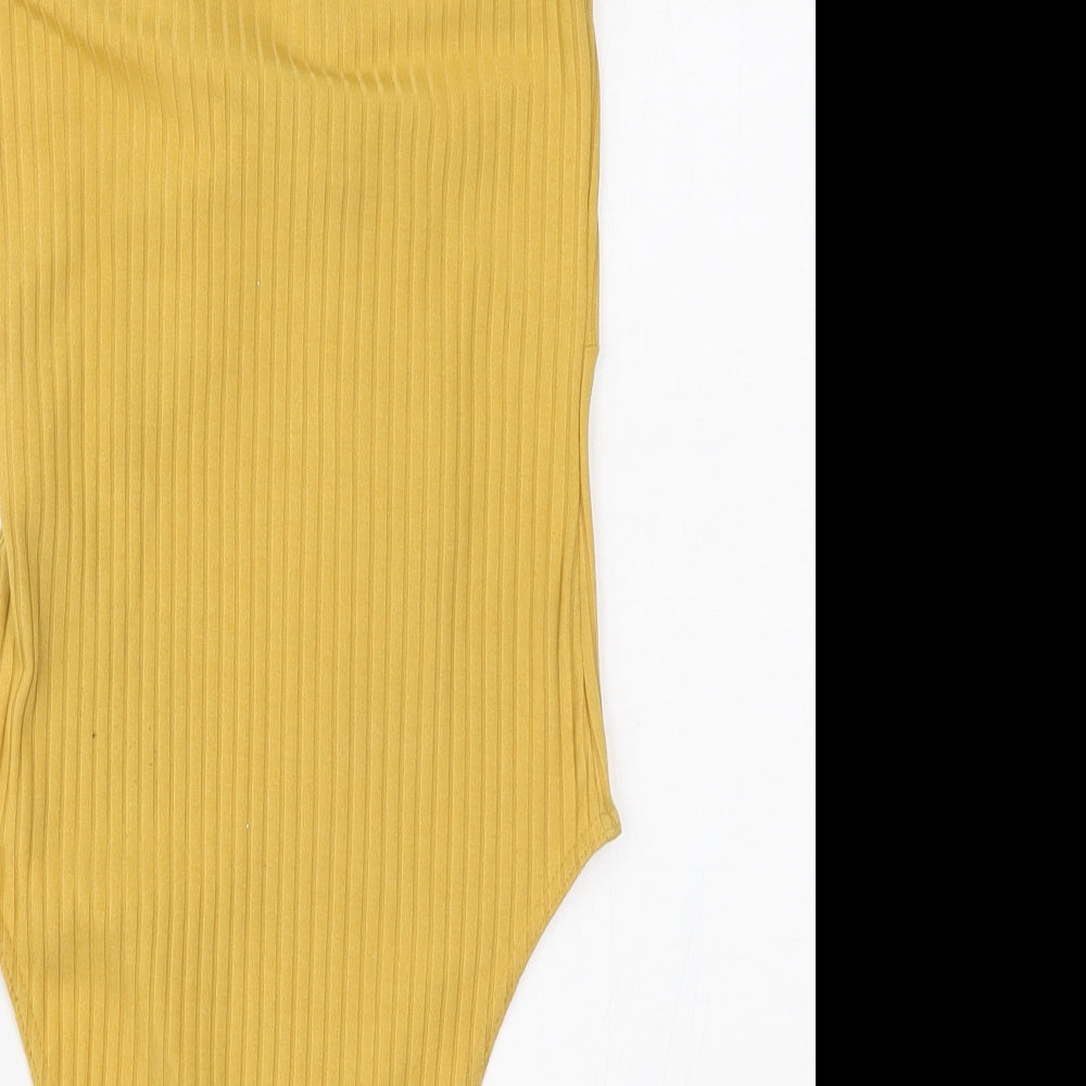 New Look Womens Yellow Bodysuit One-Piece Size 8