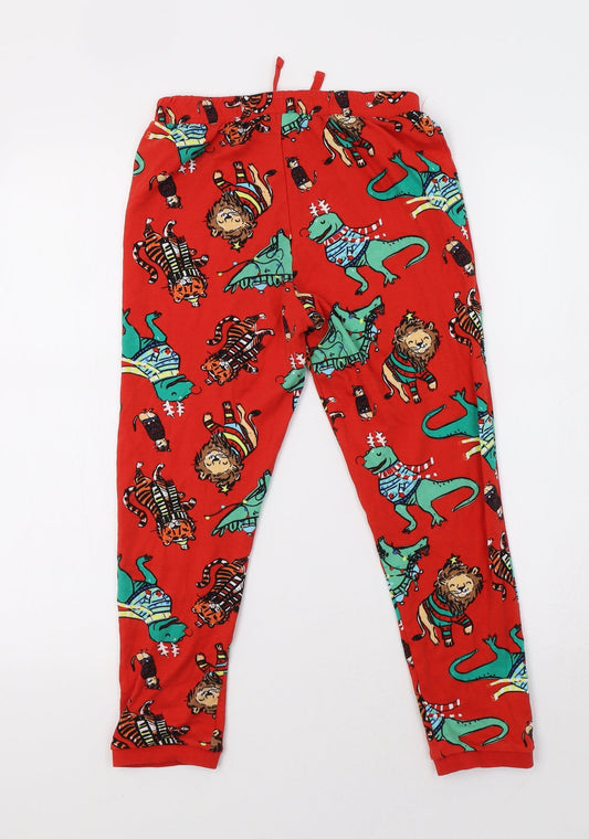 George Girls Red Geometric Pyjama Pants Size 10-11 Years - Dino