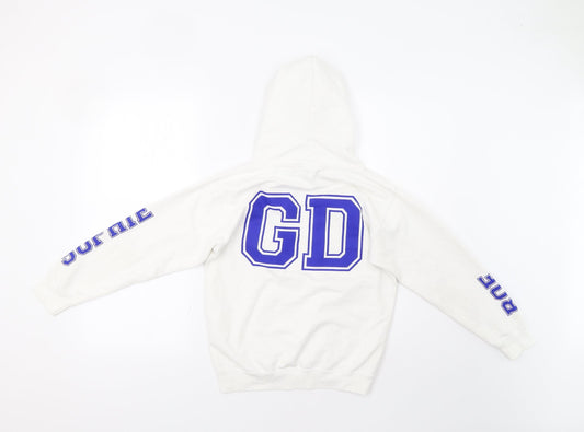 Just Hoods Girls White Pullover Hoodie Size 10-11 Years