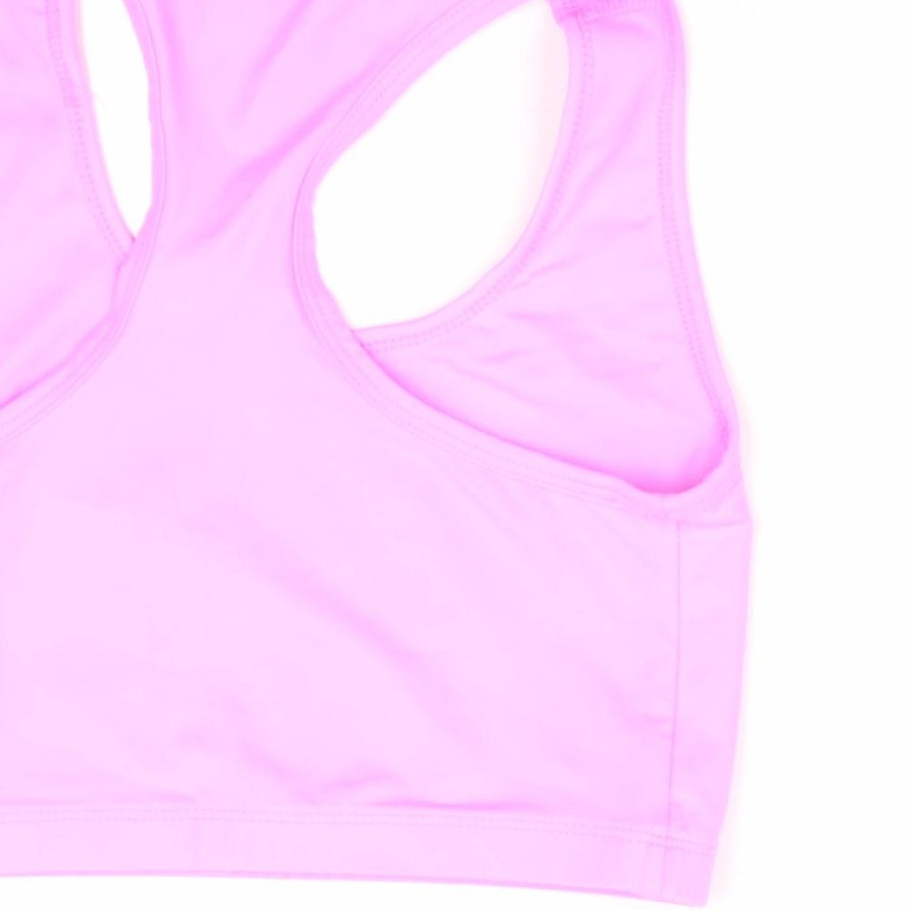 Awdis Womens Pink Cropped T-Shirt Size M