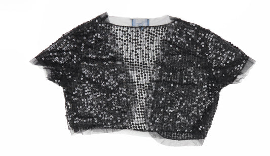 Fleur Womens Black Shrug Jumper Size 12 - Sequins all over