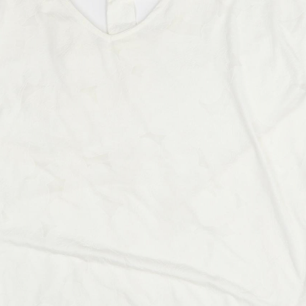 Dorothy Perkins Womens White Basic Blouse Size 16 - ties on neck