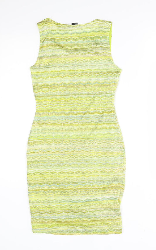 H&M Womens Green Striped Sheath Size XS