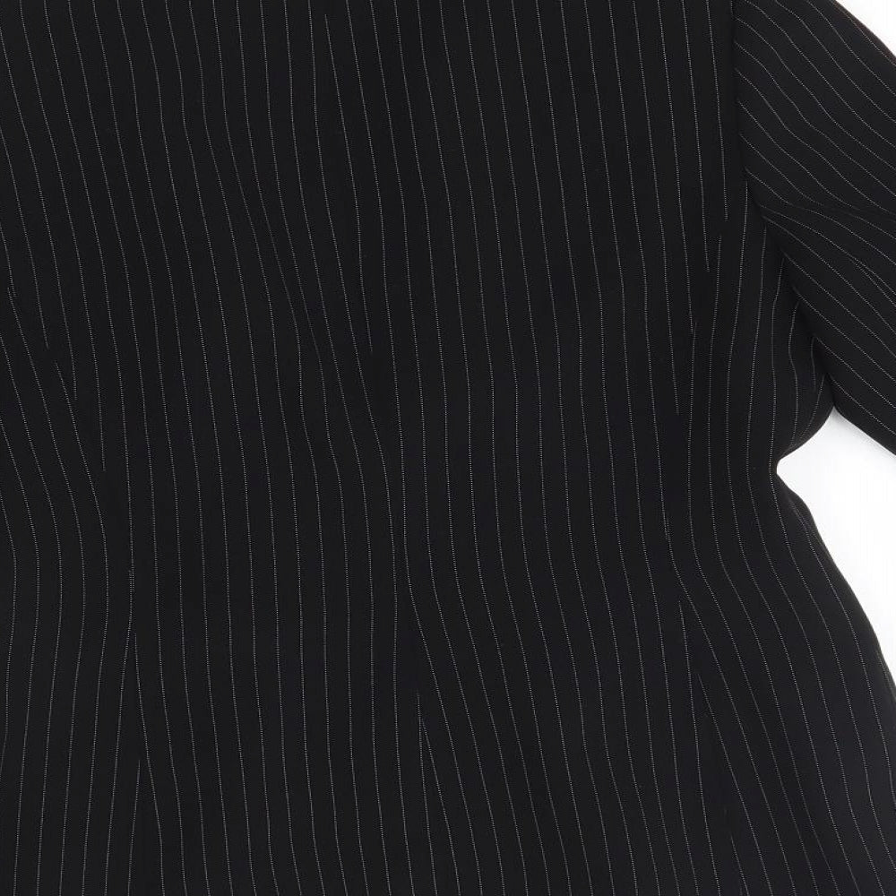 NLCollection Womens Black Striped Jacket Blazer Size 10
