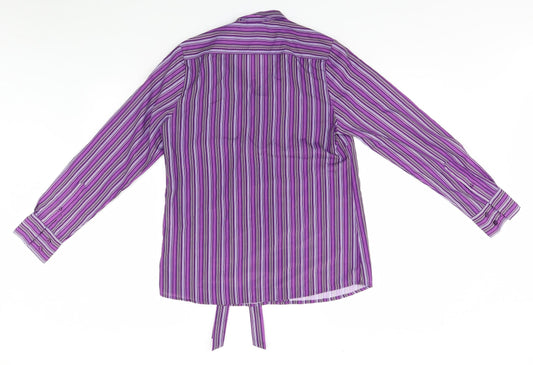 Dimensions Womens Multicoloured Striped Basic Button-Up Size 10