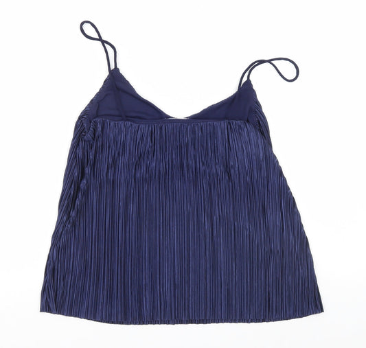 H&M Womens Blue Striped Basic Tank Size 6