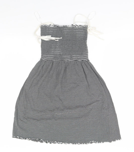 New Look Womens Black Striped A-Line Size 10