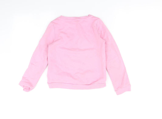 H&M Girls Pink Pullover Jumper Size 7 Years