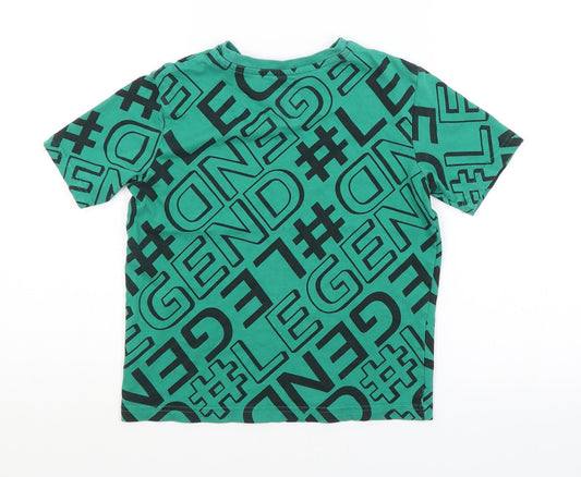 F&F Boys Green Geometric Basic T-Shirt Size 5-6 Years