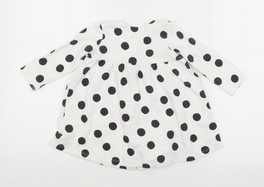 George Girls White Spotted A-Line Size 9-12 Months