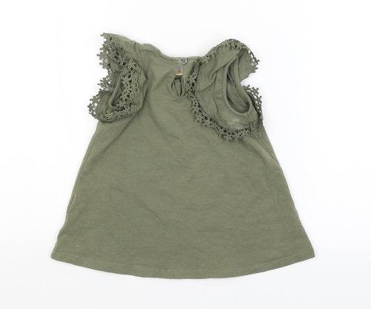Tahari Girls Green Basic Blouse Size 12-18 Months