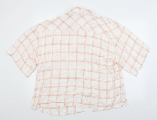 GOERGE Womens White Check Basic Button-Up Size 22
