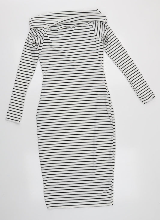 Very Womens Multicoloured Striped Bodycon Size 8