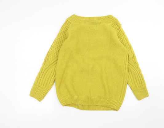 Papaya Womens Yellow Pullover Jumper Size M