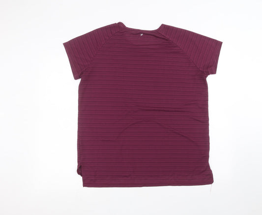 workout Womens Purple Basic T-Shirt Size 14