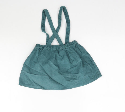 George Girls Green Corduroy Pinafore/Dungaree Dress Size 12-18 Months