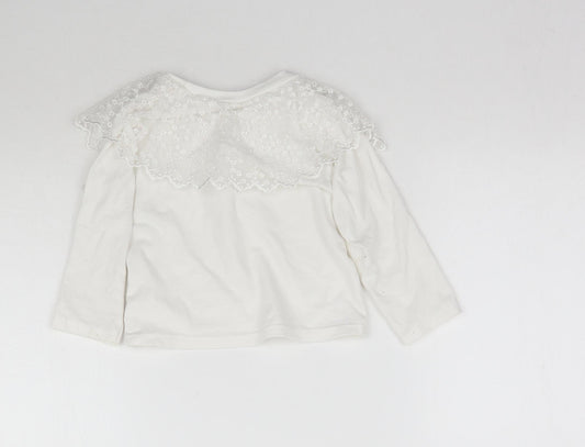 Com-ix Girls White Basic T-Shirt Size 3 Years