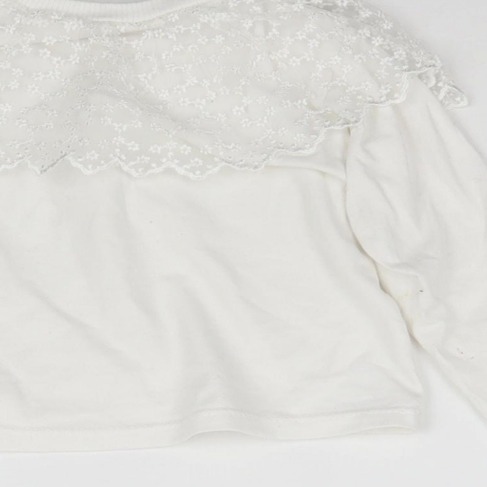 Com-ix Girls White Basic T-Shirt Size 3 Years
