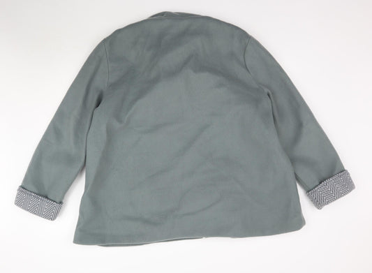 Anne De Lancay Womens Green Overcoat Coat Size XL