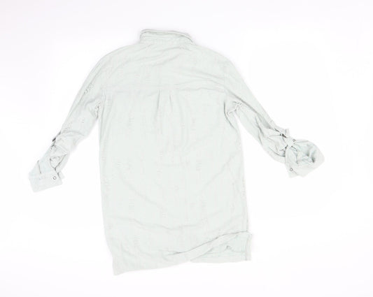 NEXT Womens Green Basic Button-Up Size 8