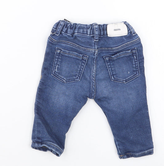 H&M Boys Blue Damask Capri Jeans Size 3-6 Months