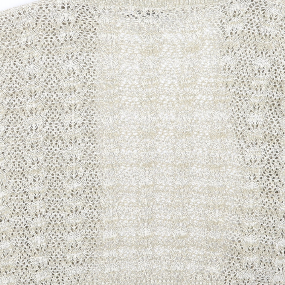 Monique Womens Beige Knit Cardigan Jumper Size L