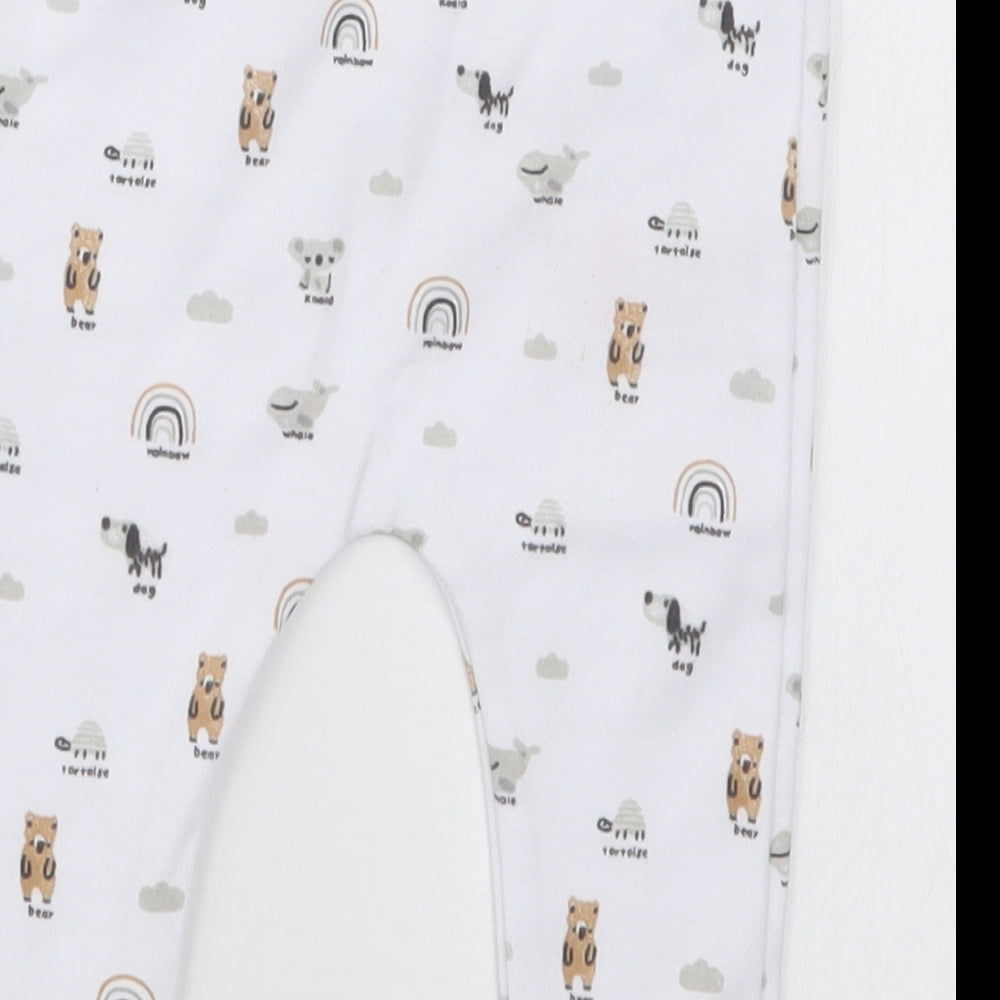 F&F Baby White Geometric Capri Trousers Size 0-3 Months