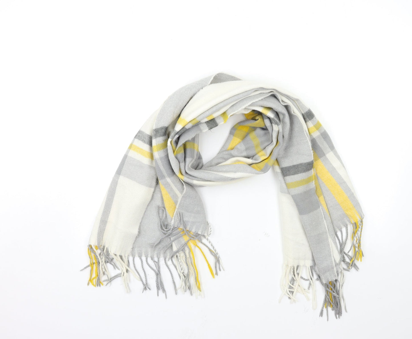 Miss Selfridge Womens Grey Check Scarf