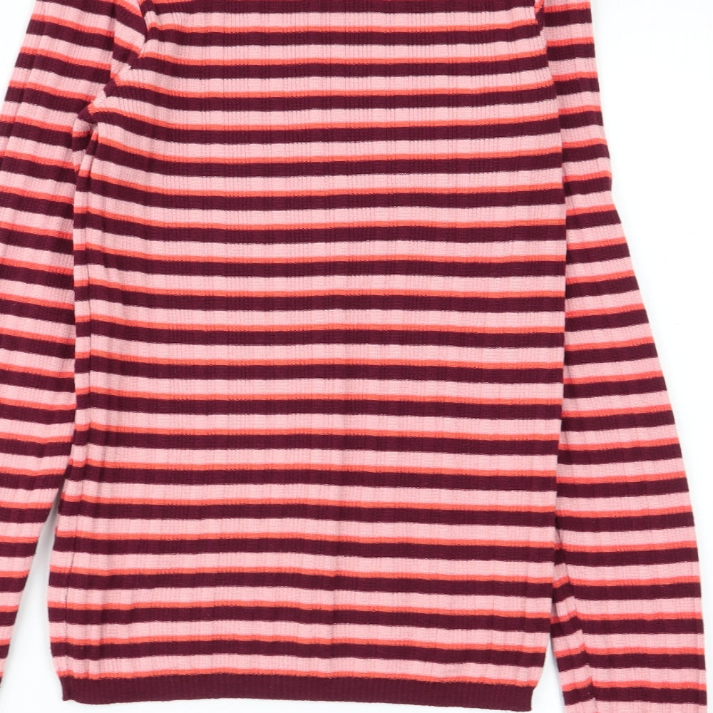 Primark Womens Multicoloured Striped Basic T-Shirt Size 6
