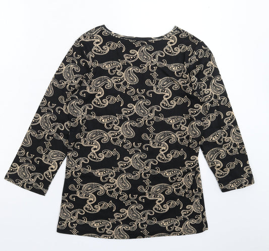 artaeapea Womens Black Knit Basic T-Shirt Size XS