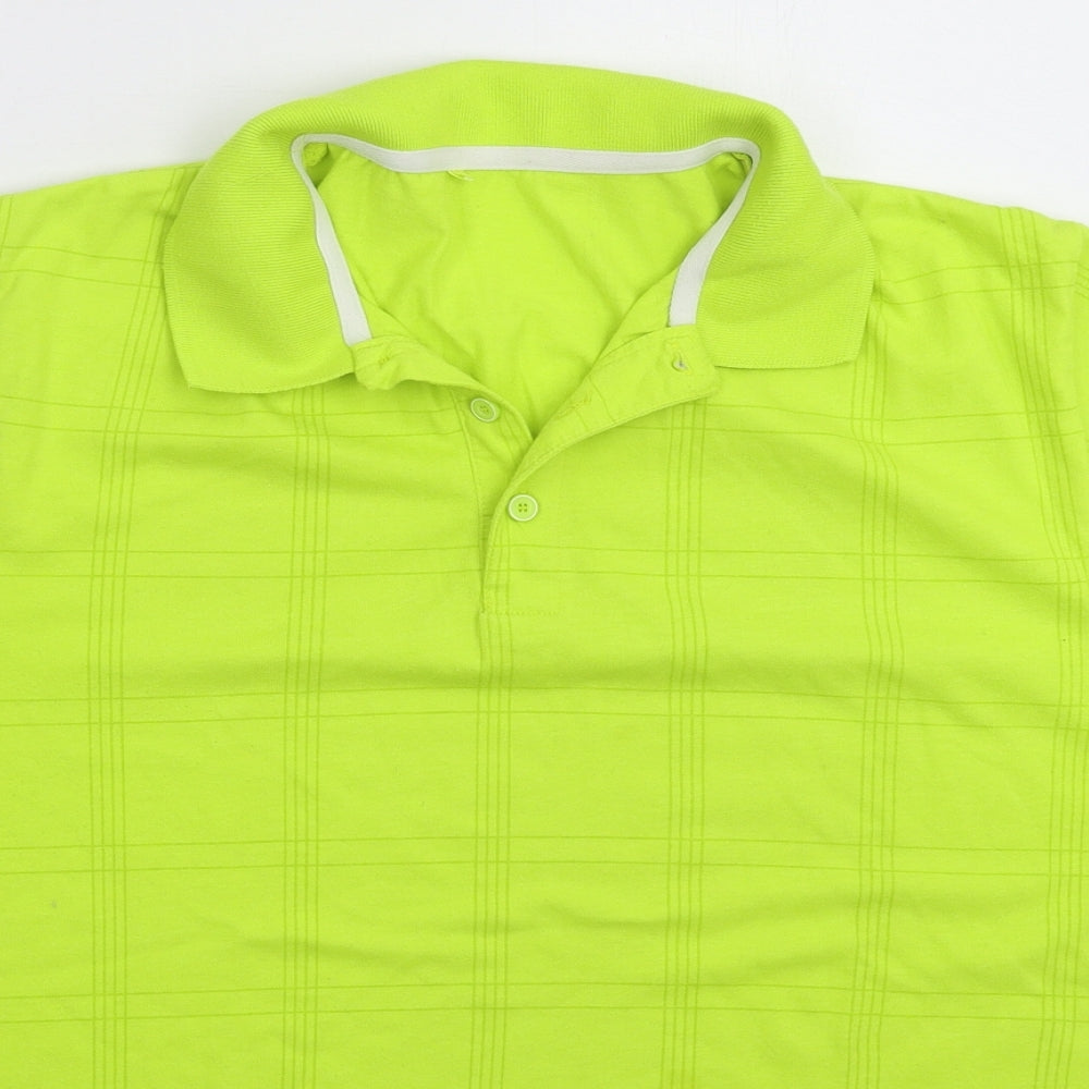 Dunlop Mens Green Check Polo Size M