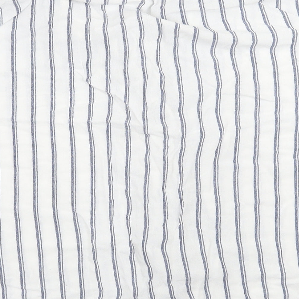 Love to lounge Womens White Striped Basic Button-Up Size XL