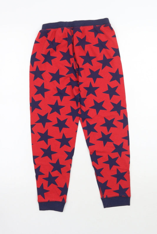 Marks and Spencer Girls Red Geometric Pyjama Pants Size 9-10 Years